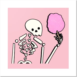 cotton candy skeleton Posters and Art